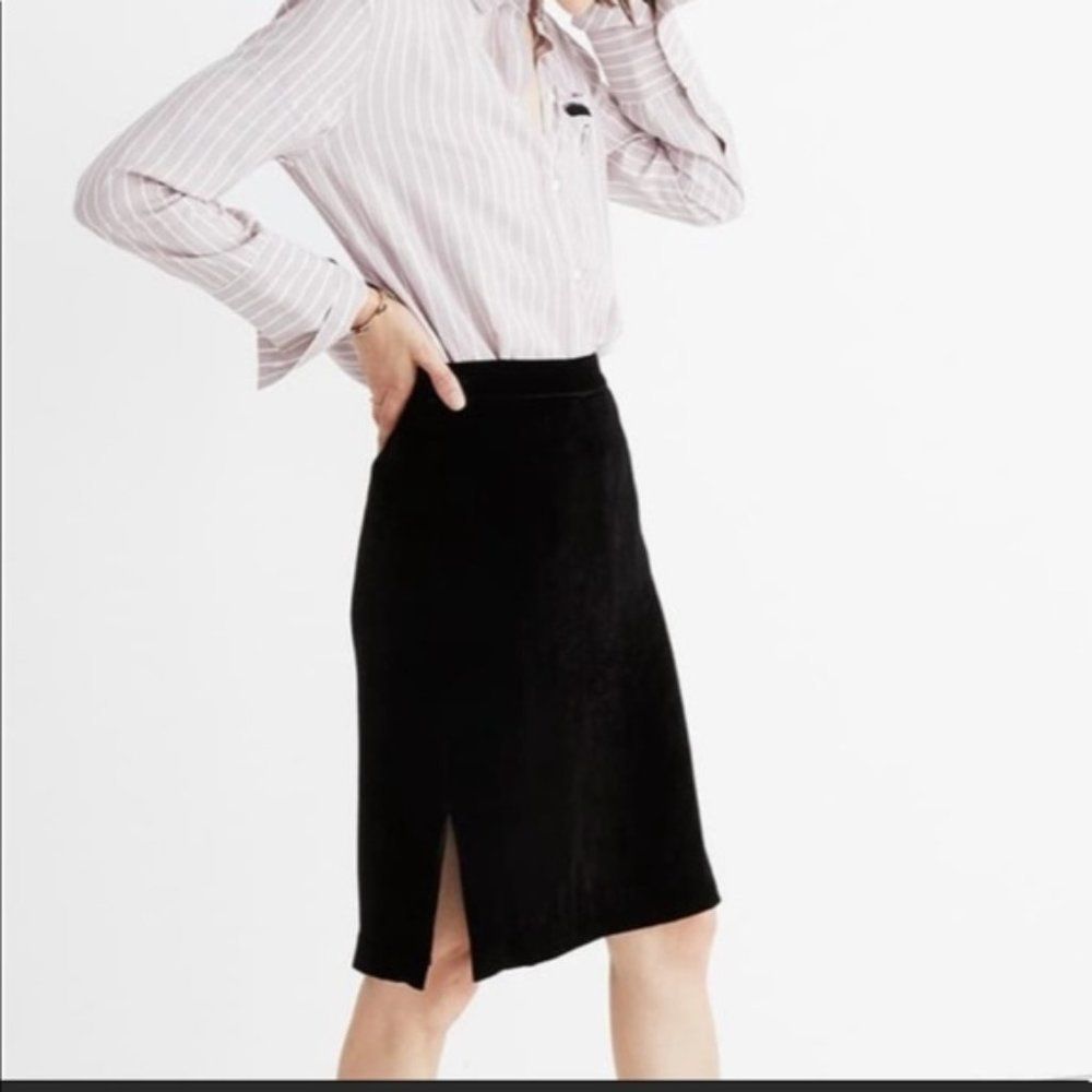 Madewell velvet black skirt